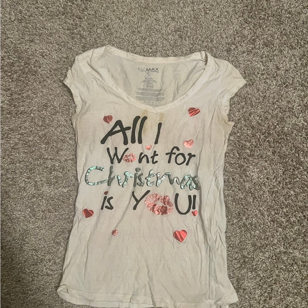 Miley Cyrus & Max Azria White Christmas Tee